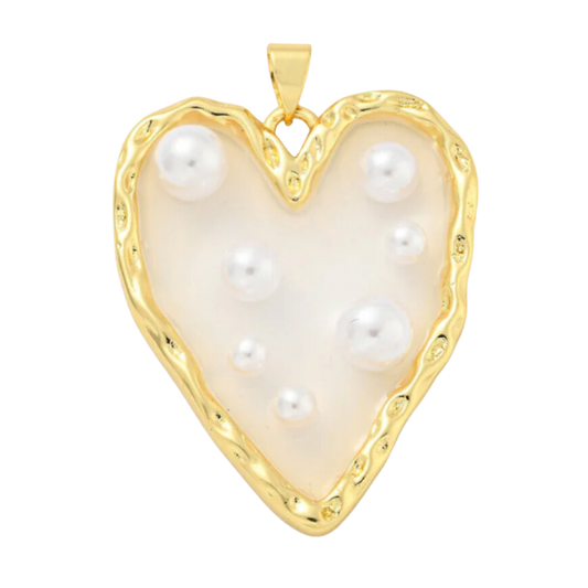 Pearl Heart Charm