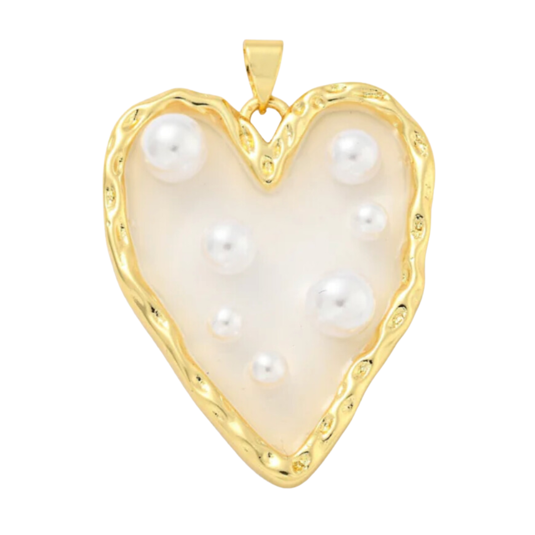 Pearl Heart Charm