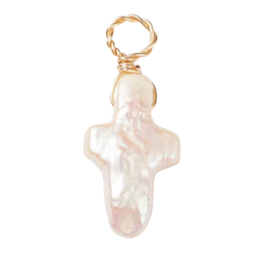 Pearl Cross Charm