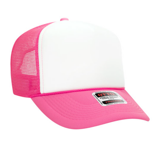 Neon Pink and White Hat